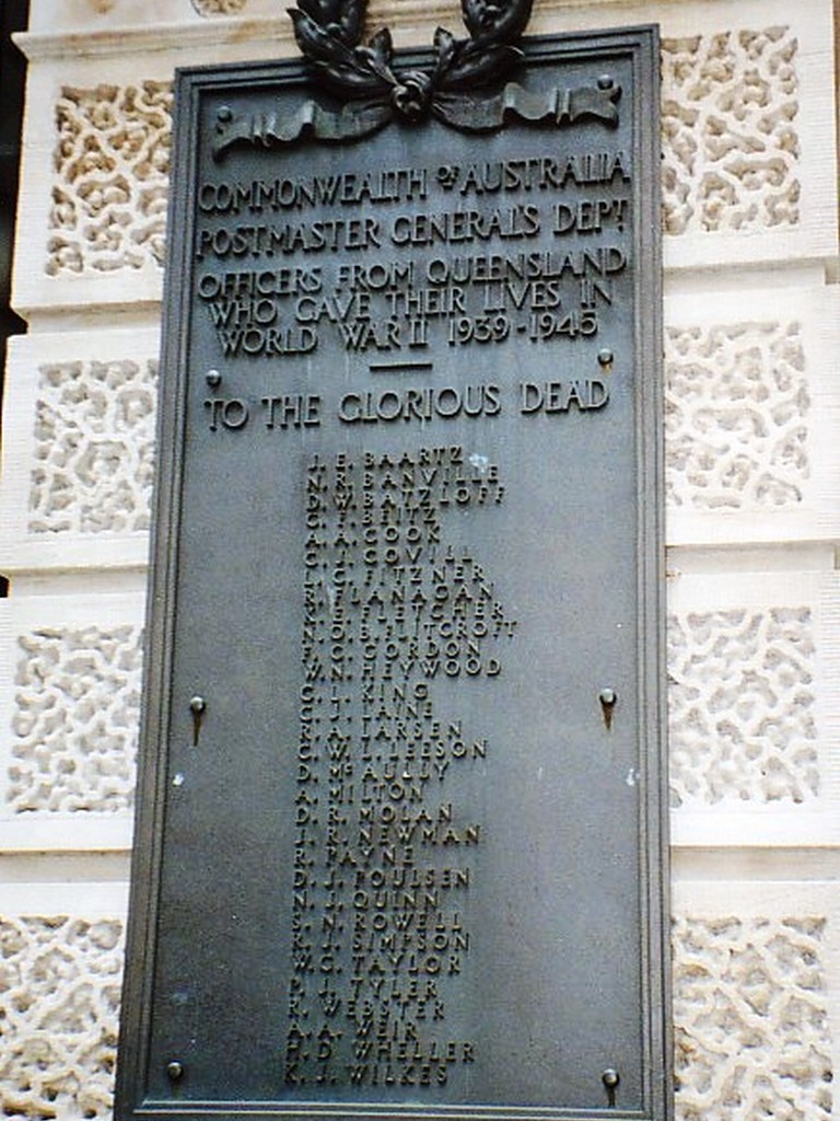 Brisbane Postmaster-General WWII Roll of Honour