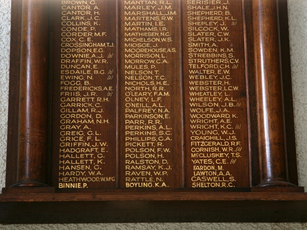 Brisbane State High School 1939–1945 Honour Board