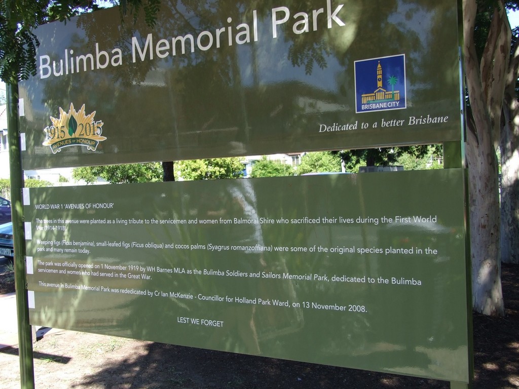 Bulimba Memorial Park Avenue of Honour