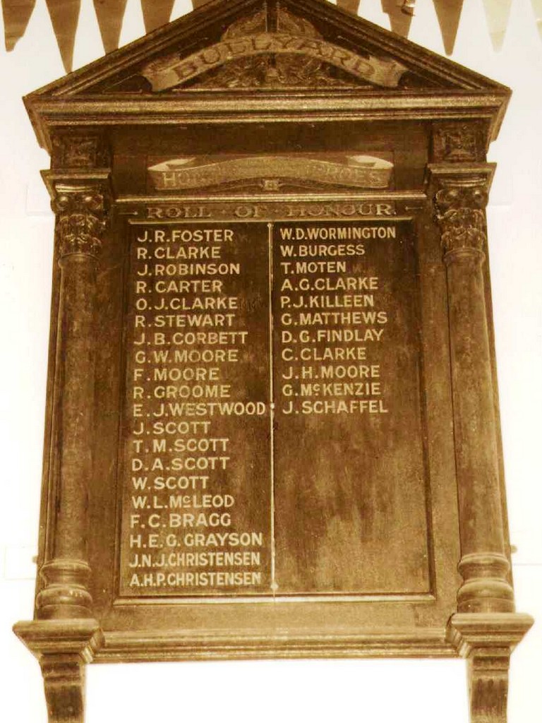 Bullyard Roll of Honour