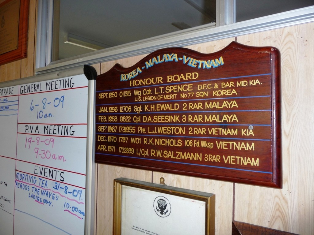 Bundaberg Vietnam and South East Asia Veterans Honour Board