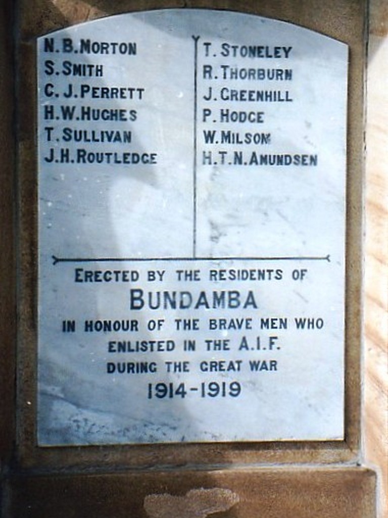 Bundamba War Memorial Digger Plaque