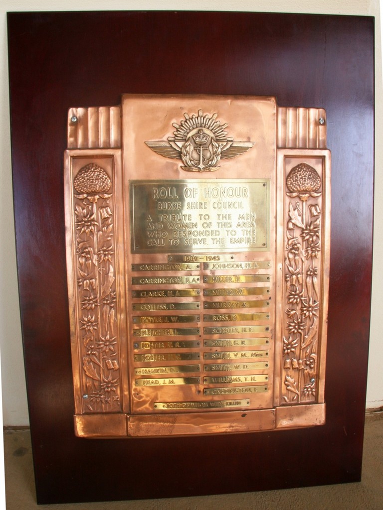 Burke Shire Council WWII Honour Board - 2009