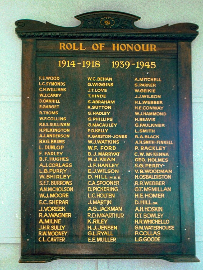 Burleigh Heads RSL Roll of Honour