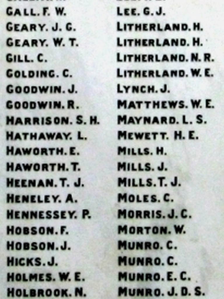 Caboolture District Roll of Honour WWI