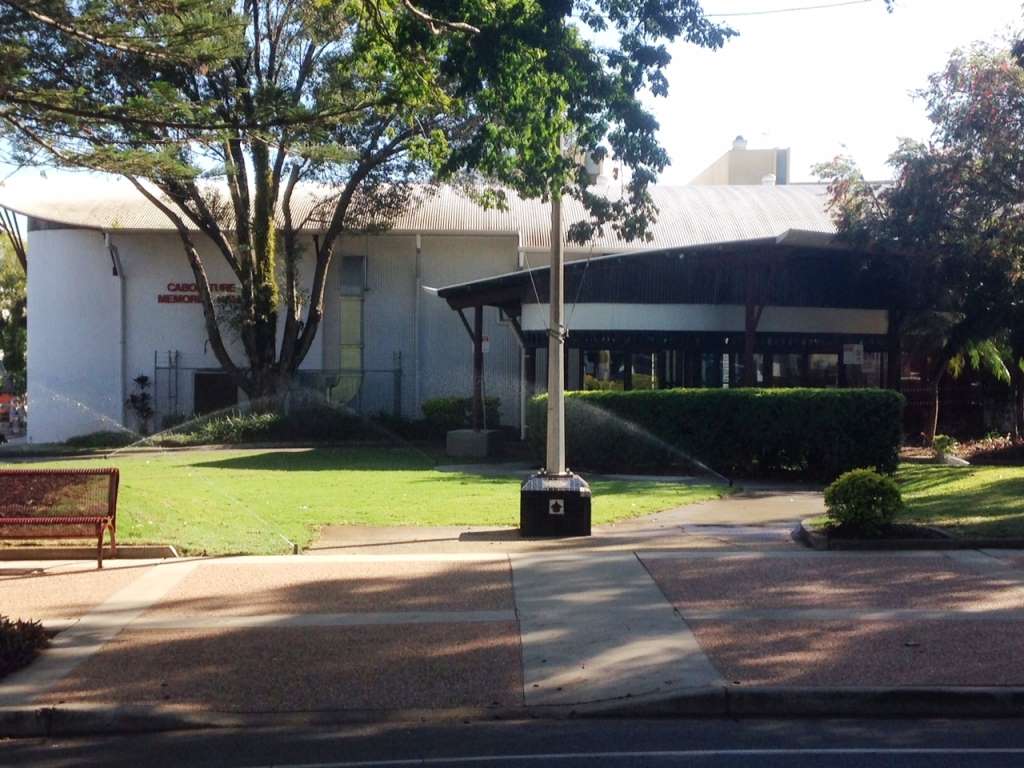 Hall and flagpole