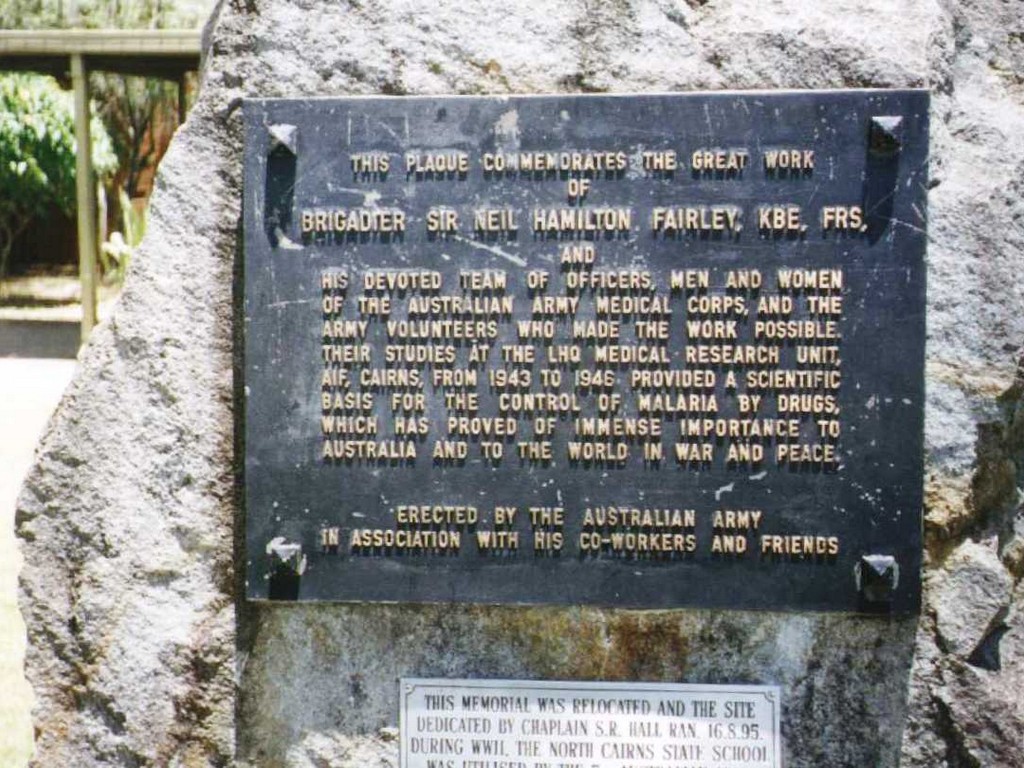 Cairns Australian Army Medical Corps Memorial - plaque