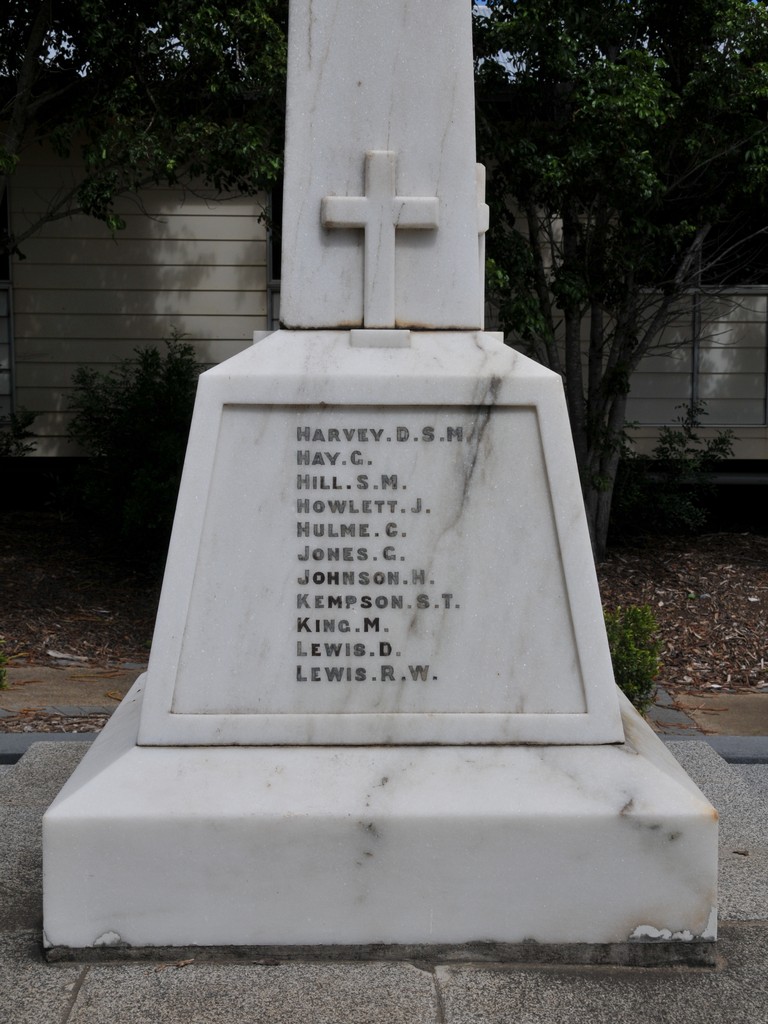 Right hand side of memorial - World War I: 11 names