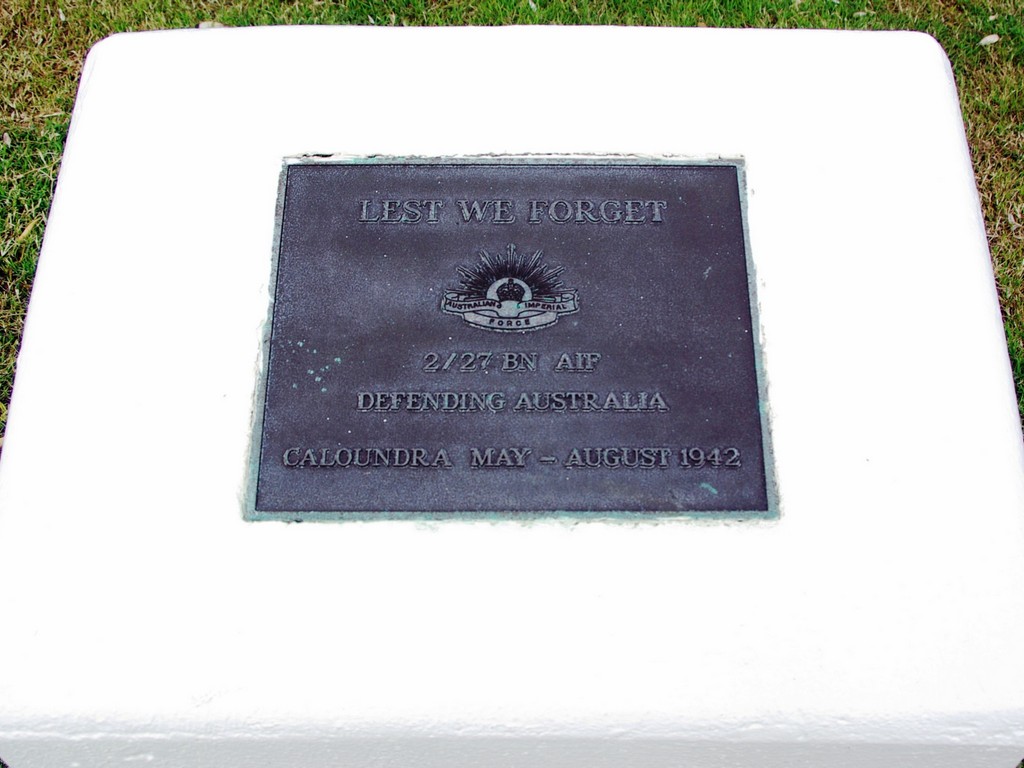 Caloundra 2/27 Battalion AIF Memorial Plaque