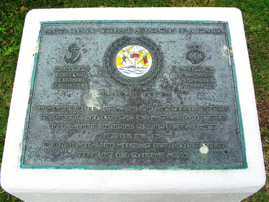 Caloundra Arctic Convoy Veterans Association Memorial Plaque