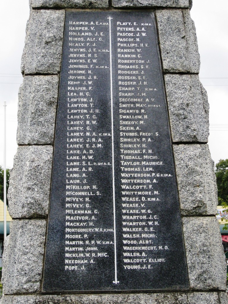 Canungra War Memorial - panel detail
