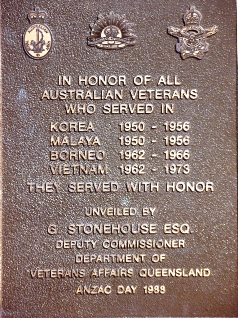 Cardwell War Memorial Bronze Plaque