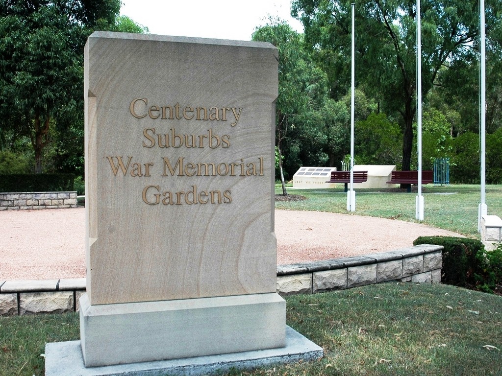 Centenary Suburbs War Memorial Gardens - Memorial Stone