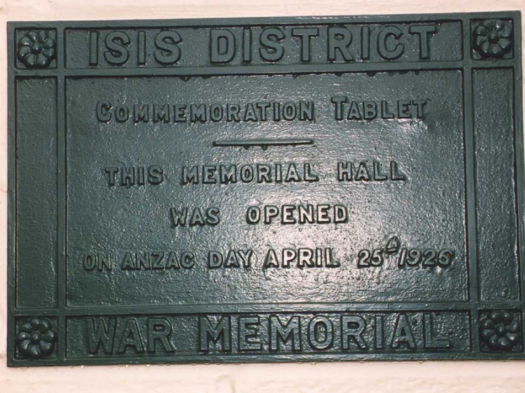 Childers Memorial Hall and Honour Boards - dedication plaque