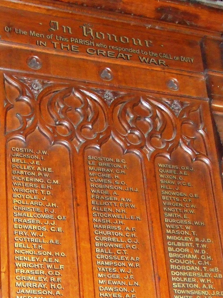 Christ Church Milton Honour Board - Roll of Honour