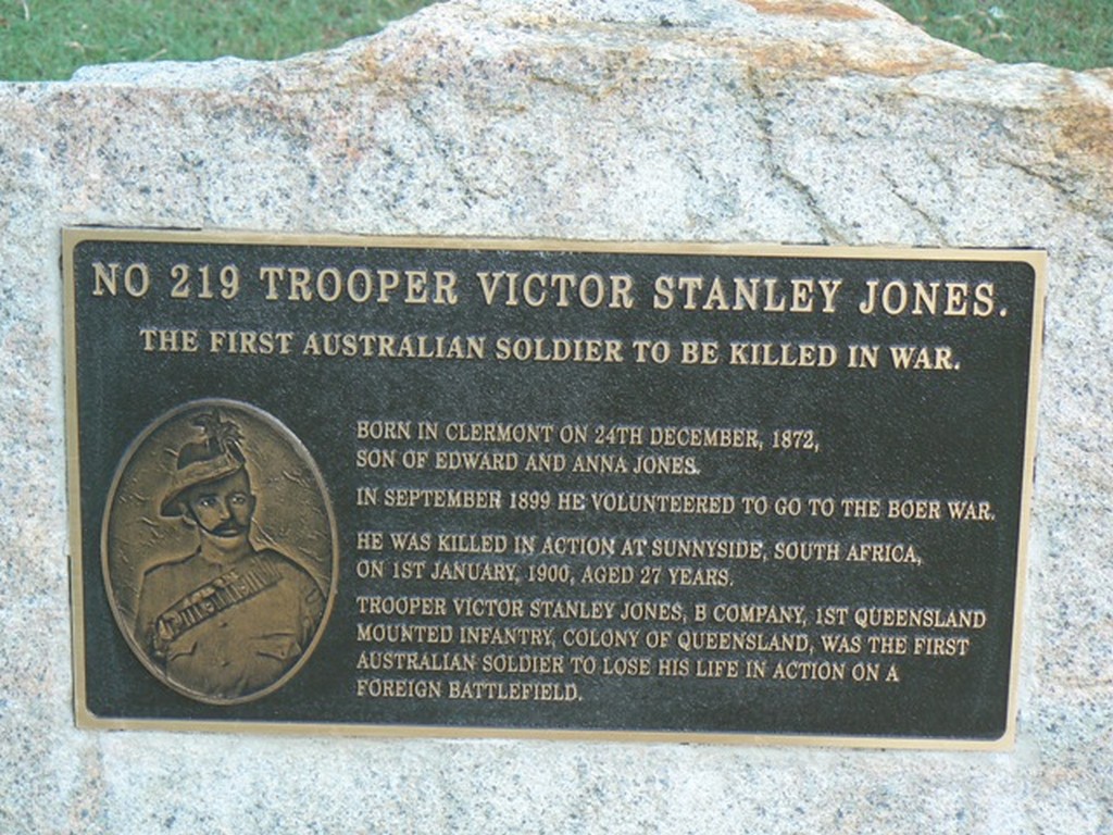 Trooper Victor Stanley Jones - first Australian Solder killed in war.