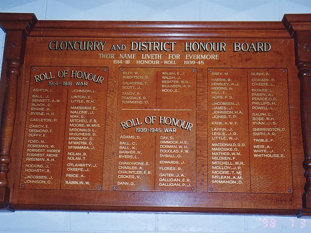 Cloncurry and District Honour Board