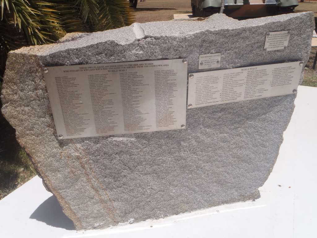 Cooktown War Memorial - Left boulder