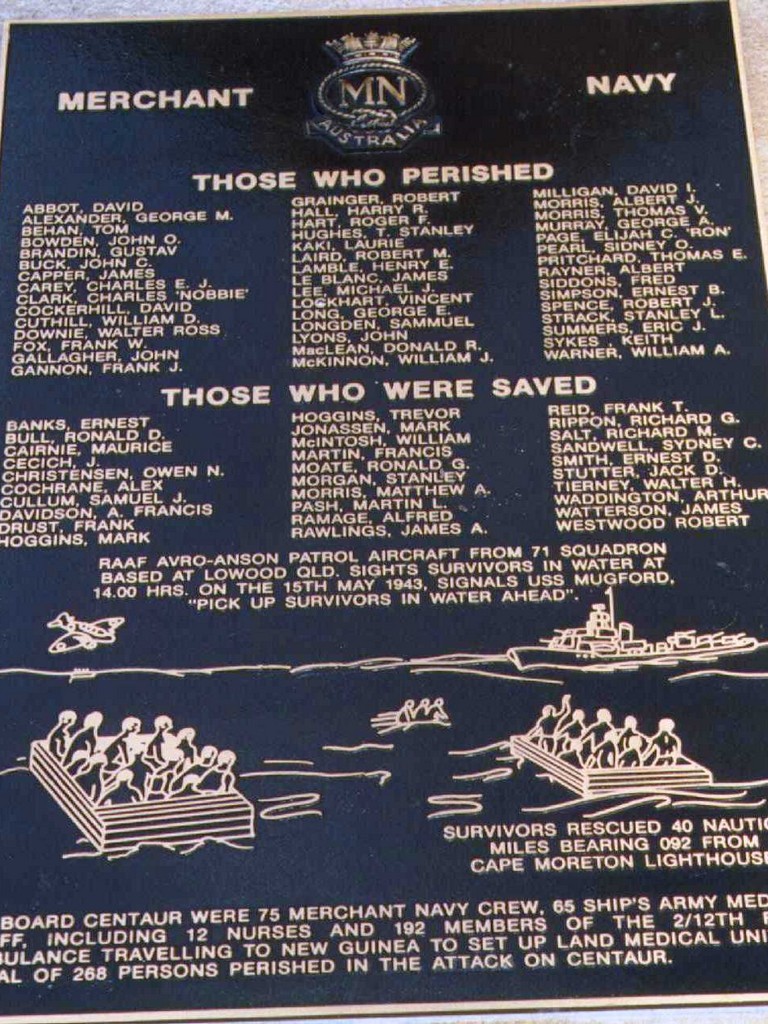 Coolangatta Centaur Memorial Plaque