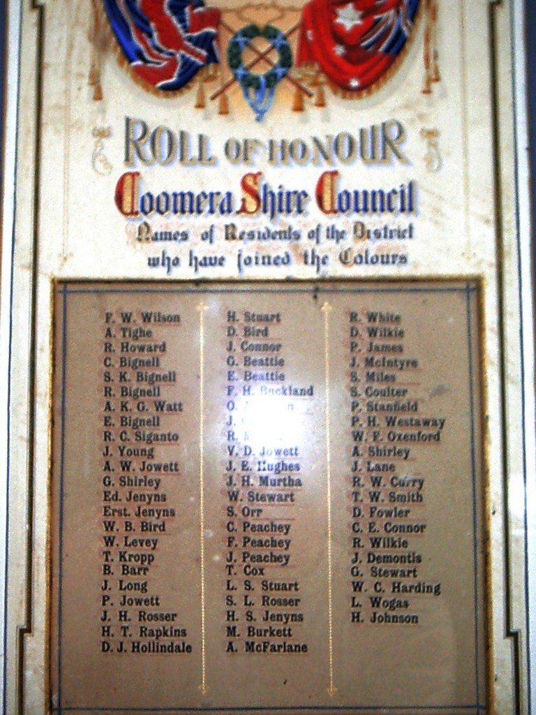 Coomera Shire Council Honour Board