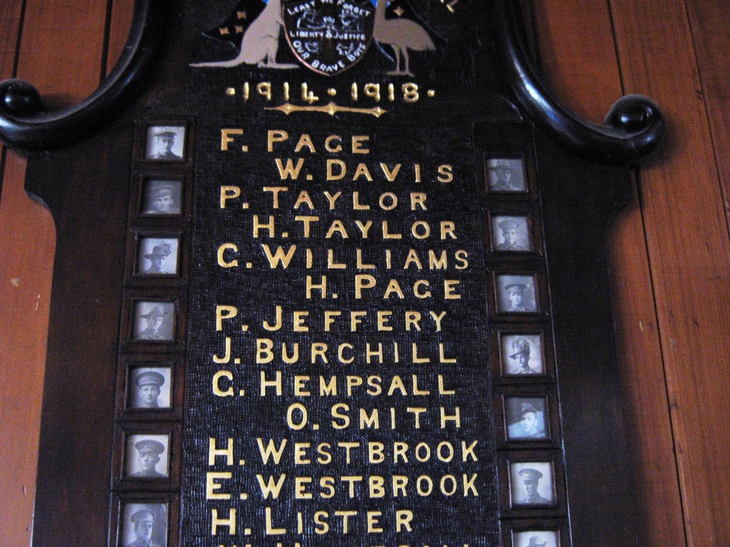Cootharaba 1914–1918 Honour Board - Names