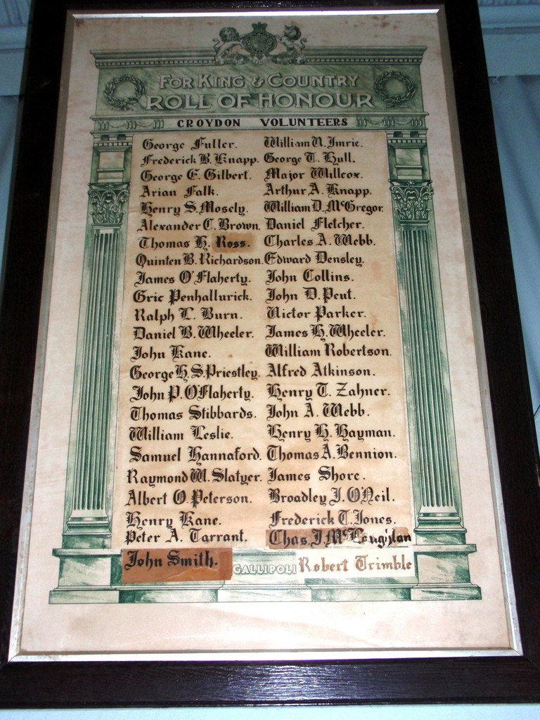 Croydon Courthouse Honour Board