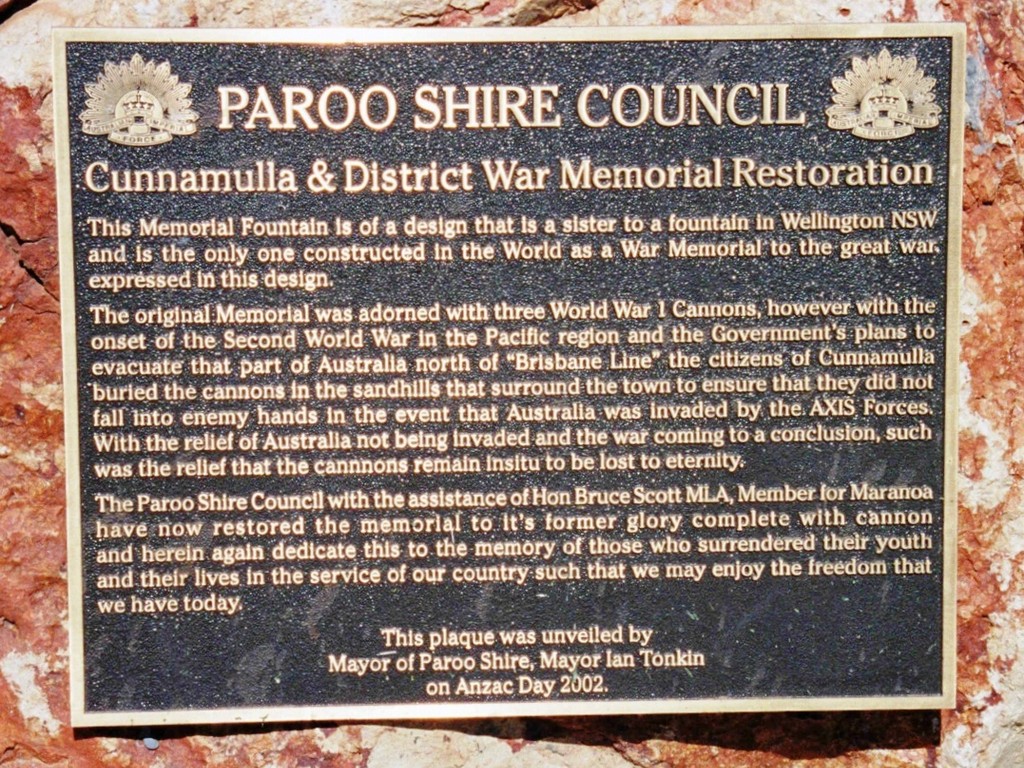 Cunnamulla Memorial Fountain
