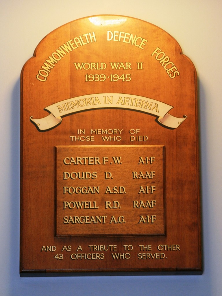 Customs House Commonwealth Defence Forces WWII Honour Board