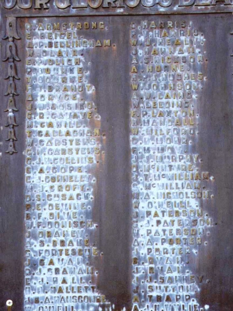 Dalby RSL WWI Roll of Honour