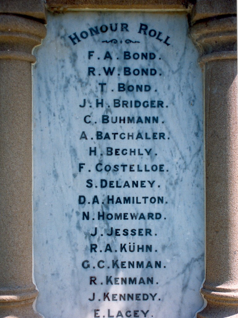 Dayboro War Memorial - Side Panel