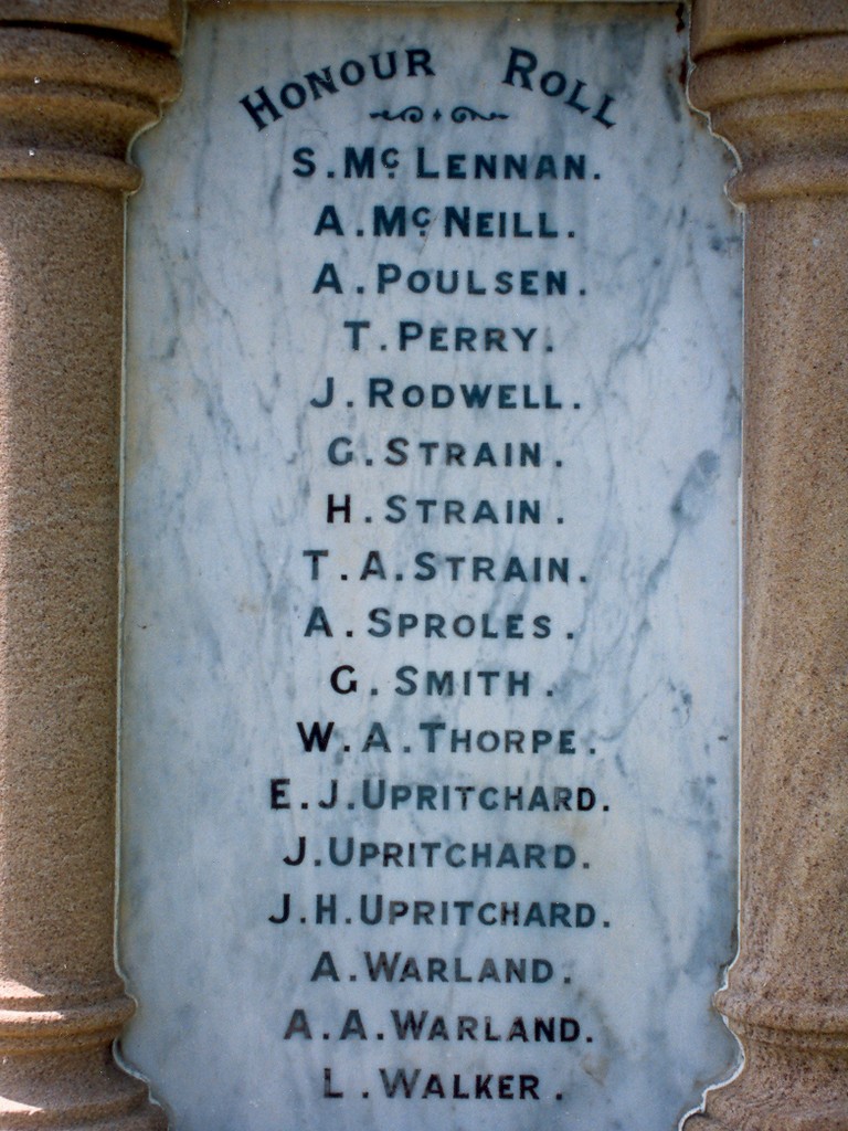 Dayboro War Memorial - Side Panel