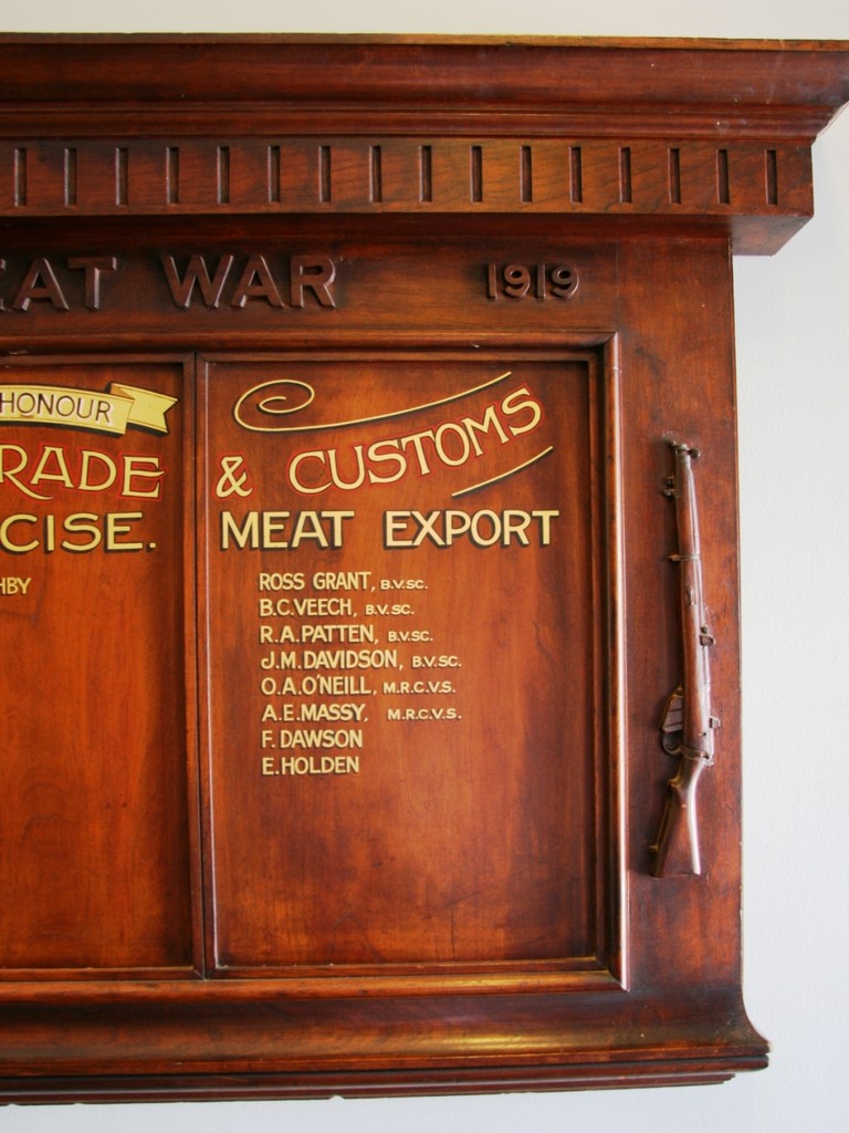 Department of Trade and Customs WWI Honour Board - right side