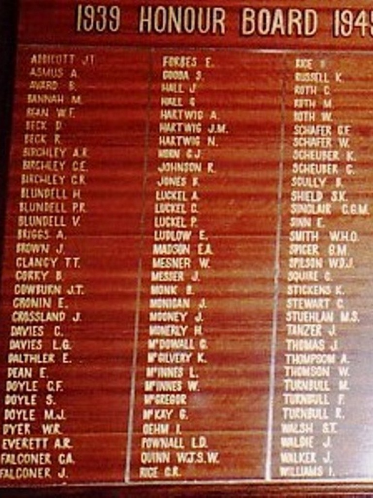 Eidsvold and District Honour Board 1939–1945