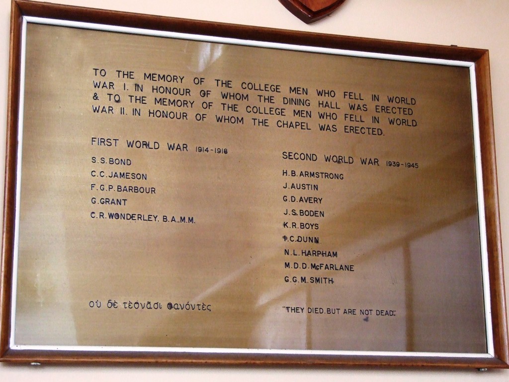 Emmanuel College War Memorial Honour Board