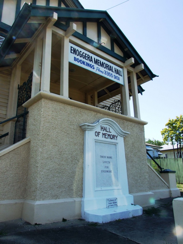 Enoggera Hall of Memory - front aspect with Memorial plaque