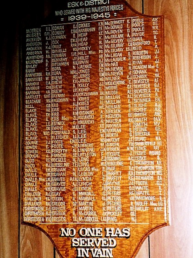 Esk and District Roll of Honour - WWII