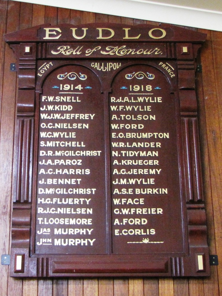 Eudlo 1914–1918 Roll of Honour