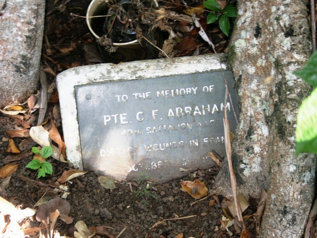 Eumundi Avenue of Honour - C.F. Abraham Plaque