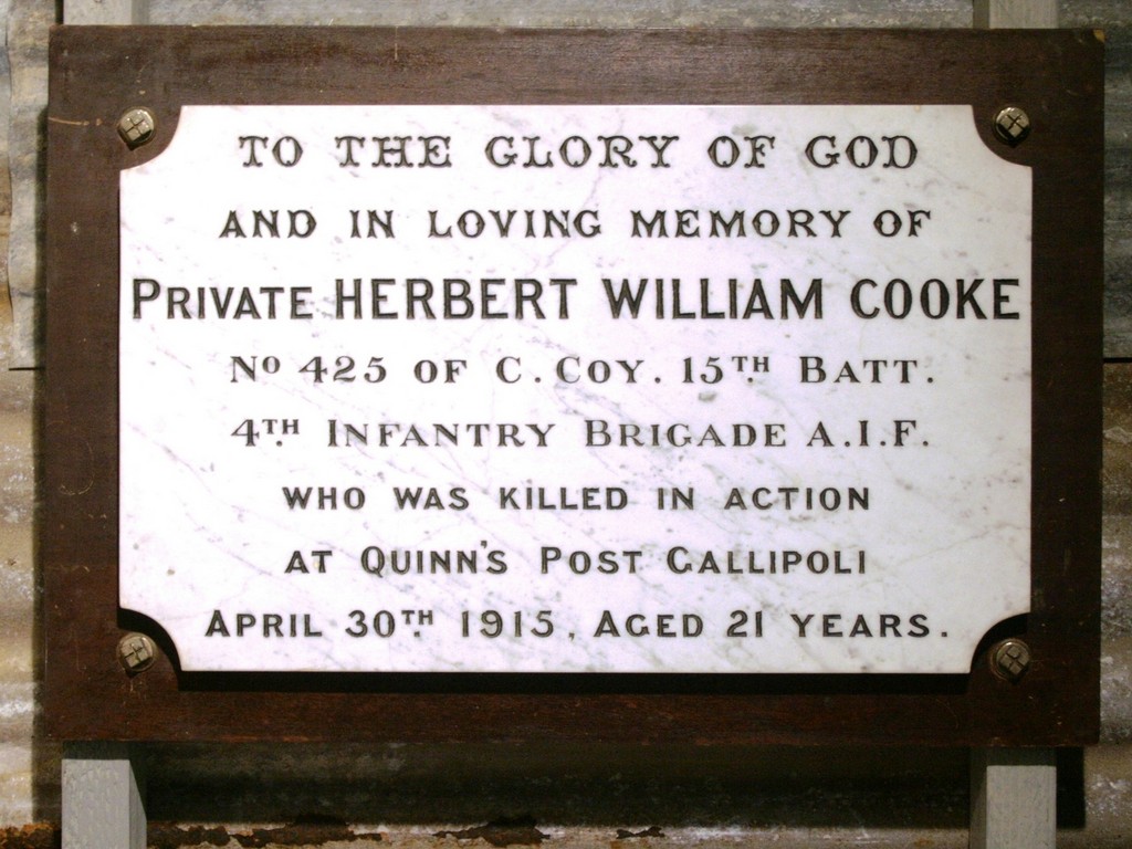 Eumundi Cooke WWI Memorial Tablet