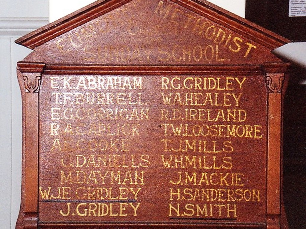 Eumundi Methodist Sunday School Roll of Honour