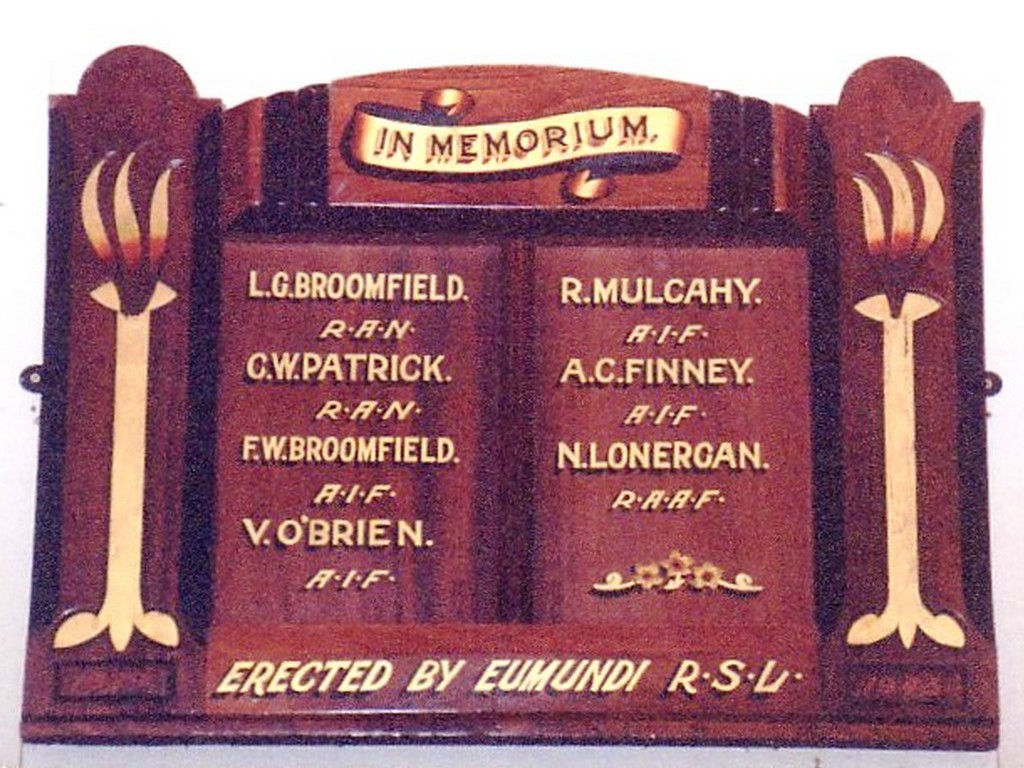 Eumundi RSL 1939–1945 Honour Board - 1999