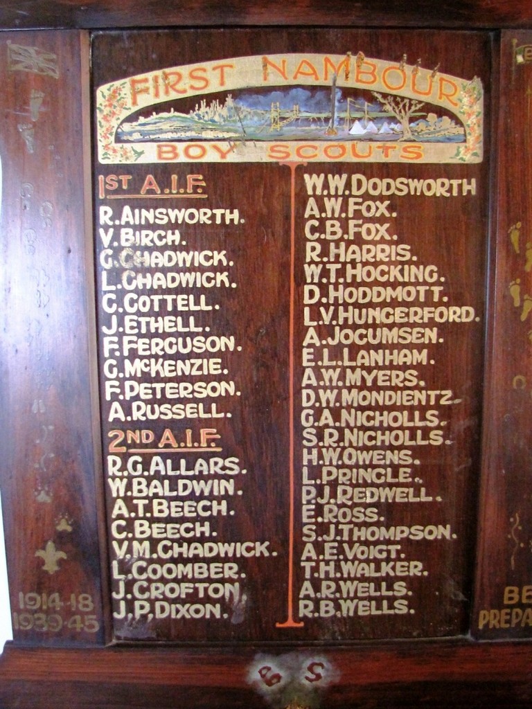 First Nambour Boy Scouts Honour Board