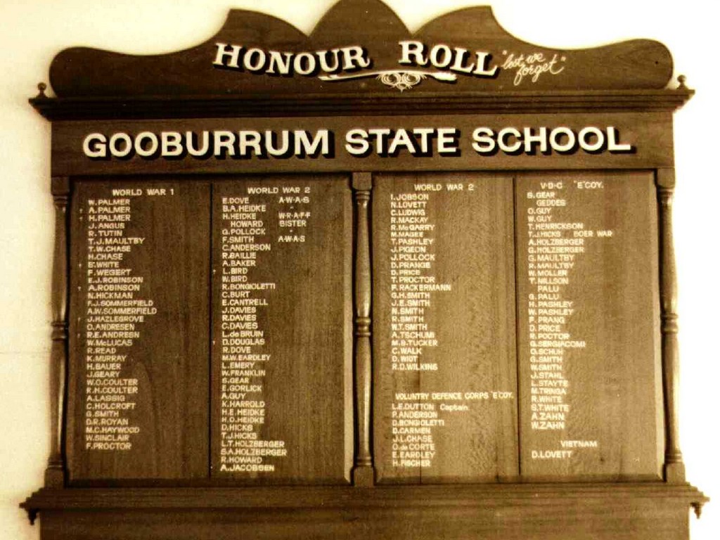 Gooburrum State School Honour Board