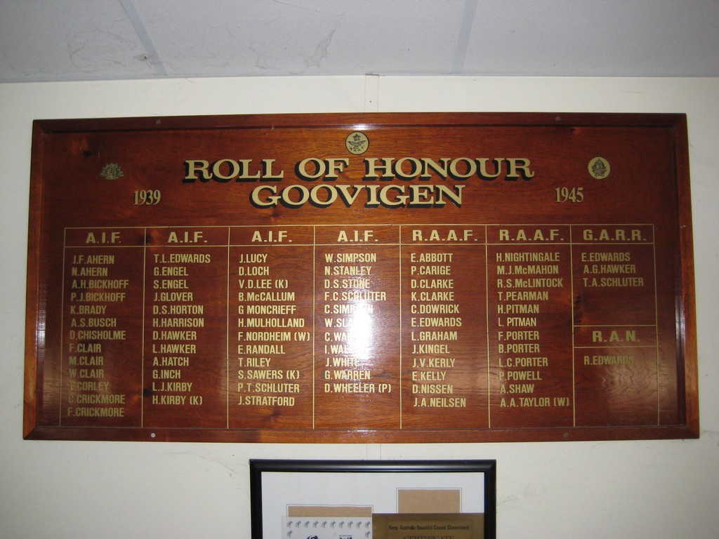 Goovigen Honour Board