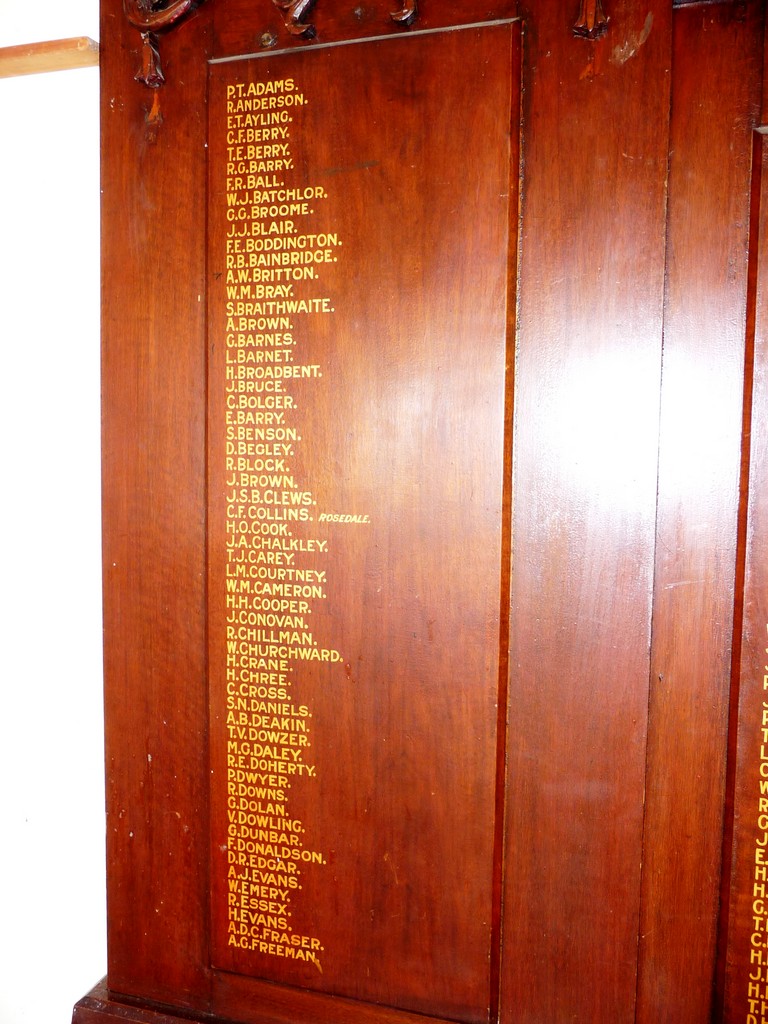 Gracemere Honour Board - Roll of Honour 2009
