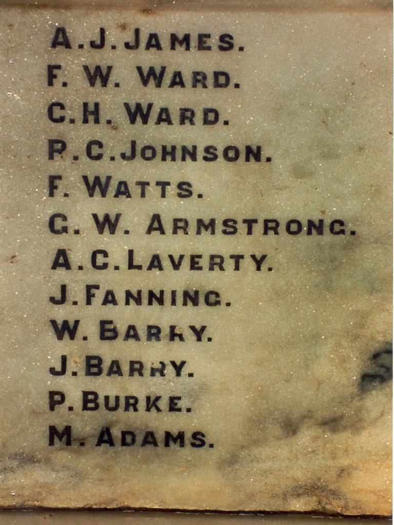Gracemere War Memorial - panel detail