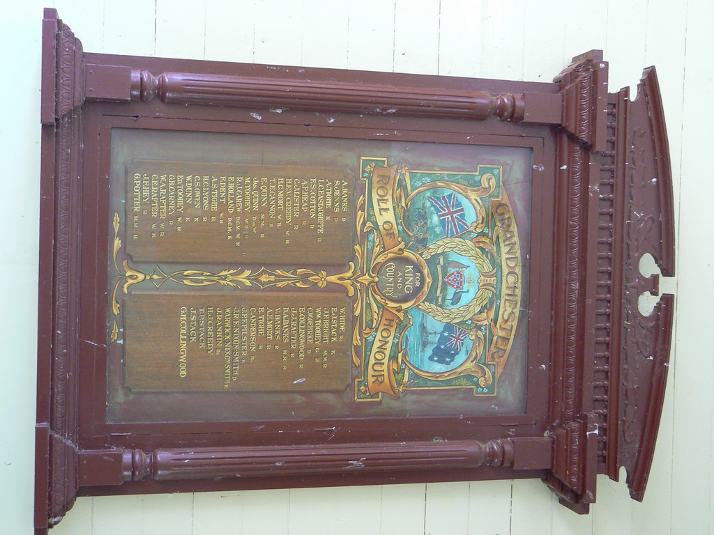 Honour Roll at Grandchester Railway Station