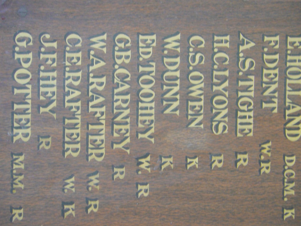 Names on the Honour Board