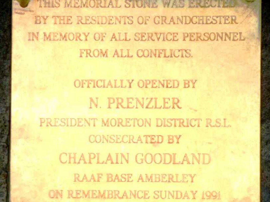 Grandchester War Memorial Plaque