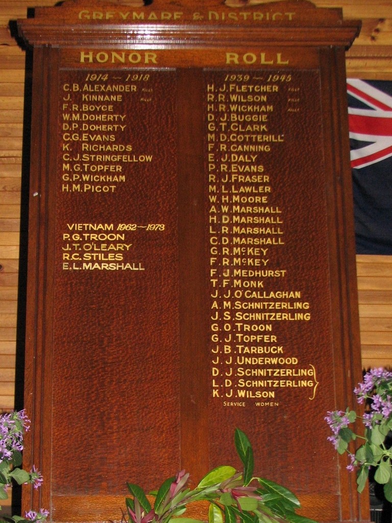 Greymare Honor Roll (WWI, WWII and Vietnam)